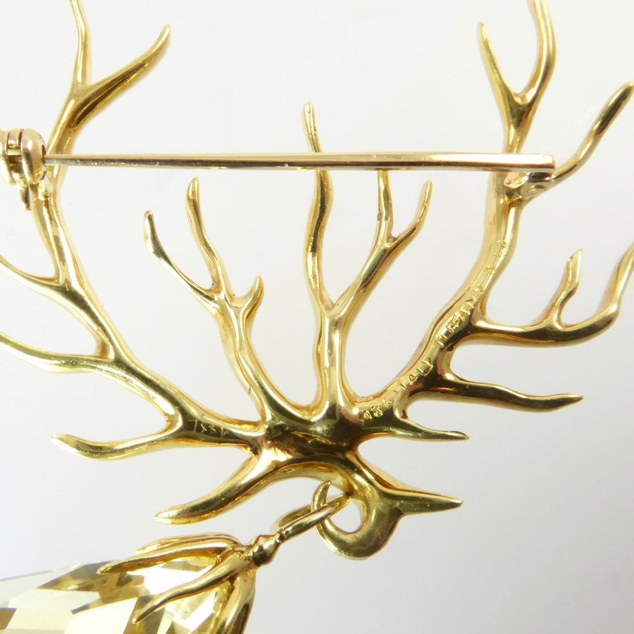 Tiffany gold antler branch brooch