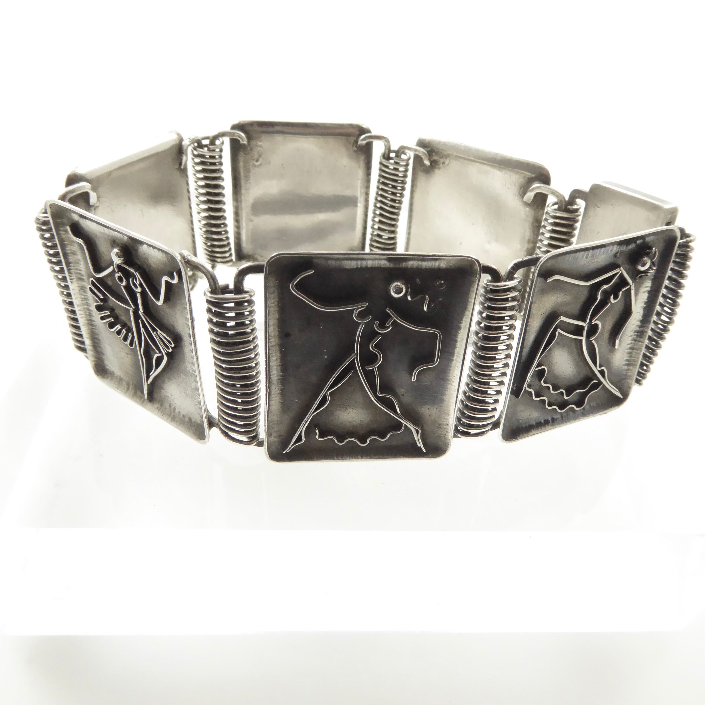 Silver bracelet dancers