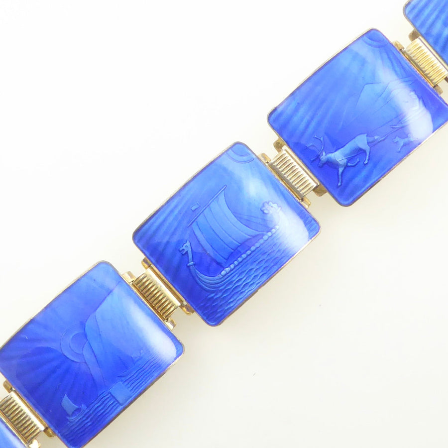 Thune Viking Bracelet in Blue Enamel