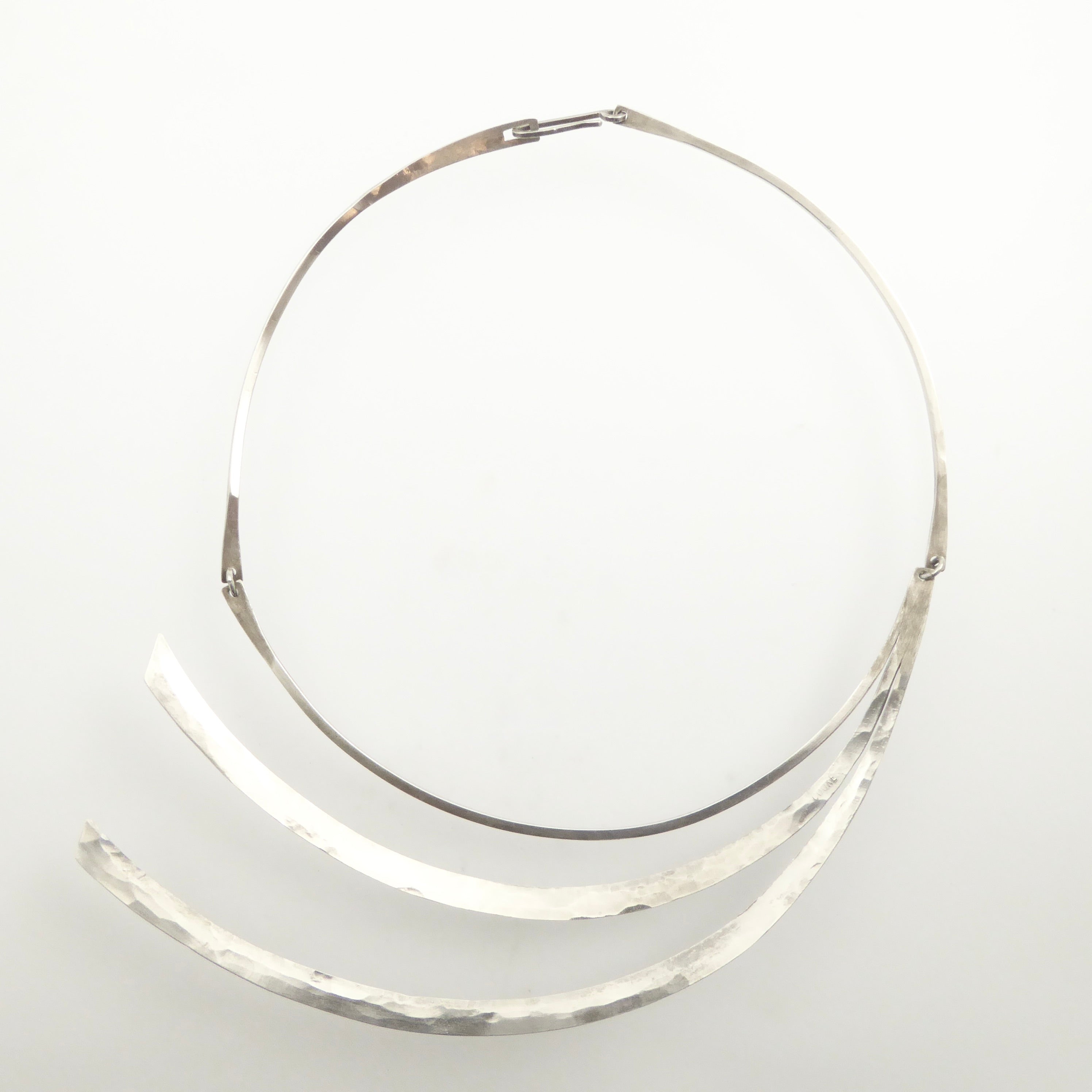 Betty Cooke Necklace Sweeping Silver Choker