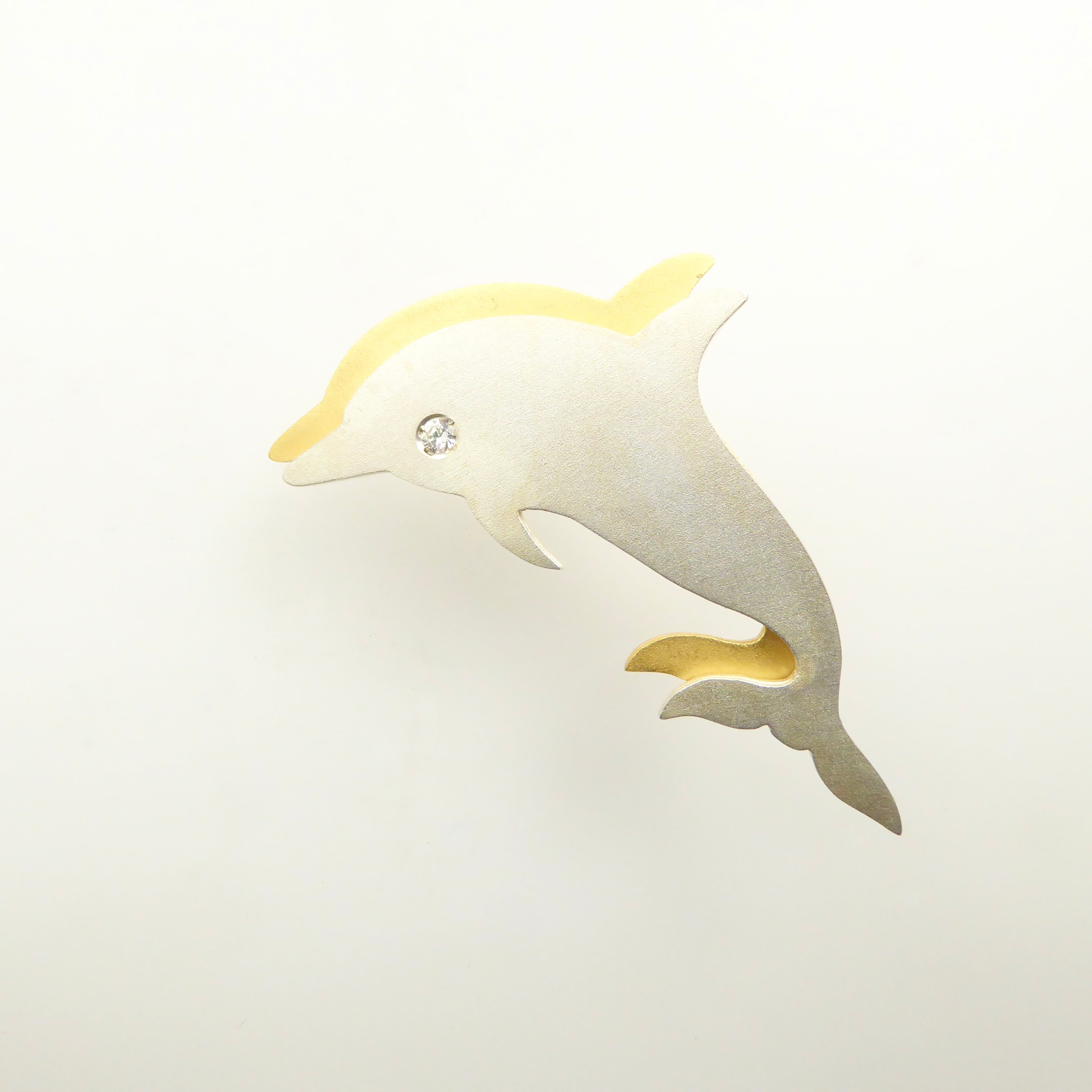 Sterling Silver Dolphin Brooch