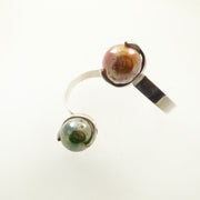 Matti Hyvarinen Bypass Bracelet with Art Glass