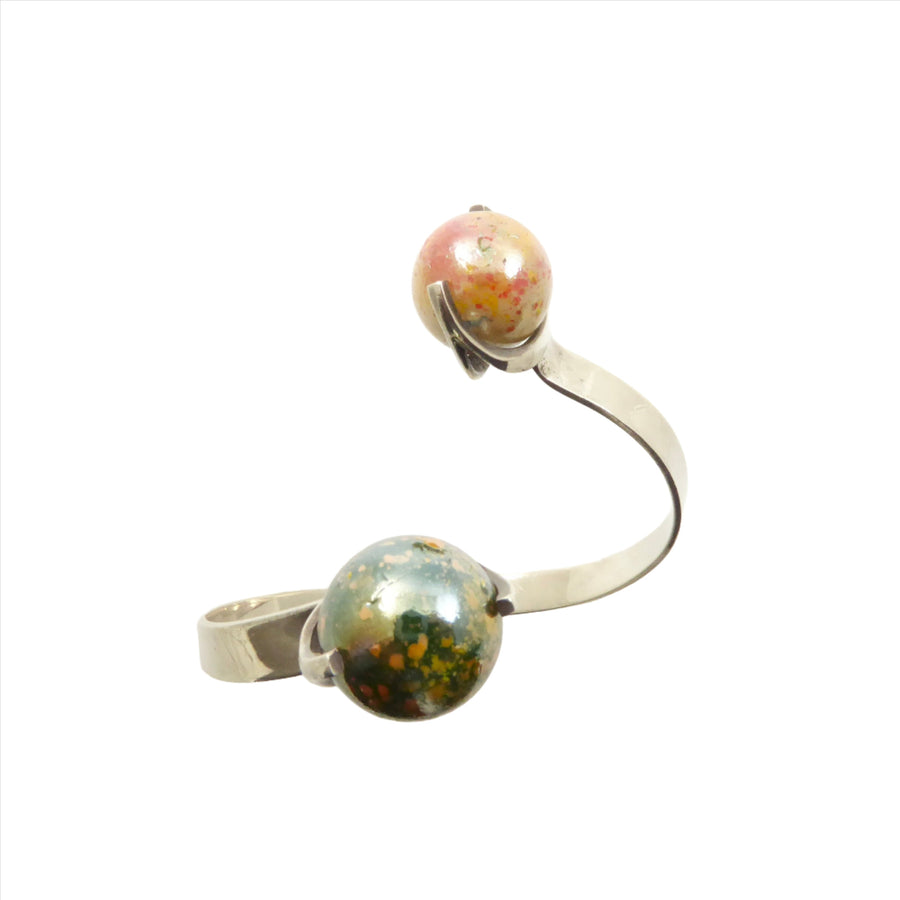 Matti Hyvarinen Bypass Bracelet with Art Glass