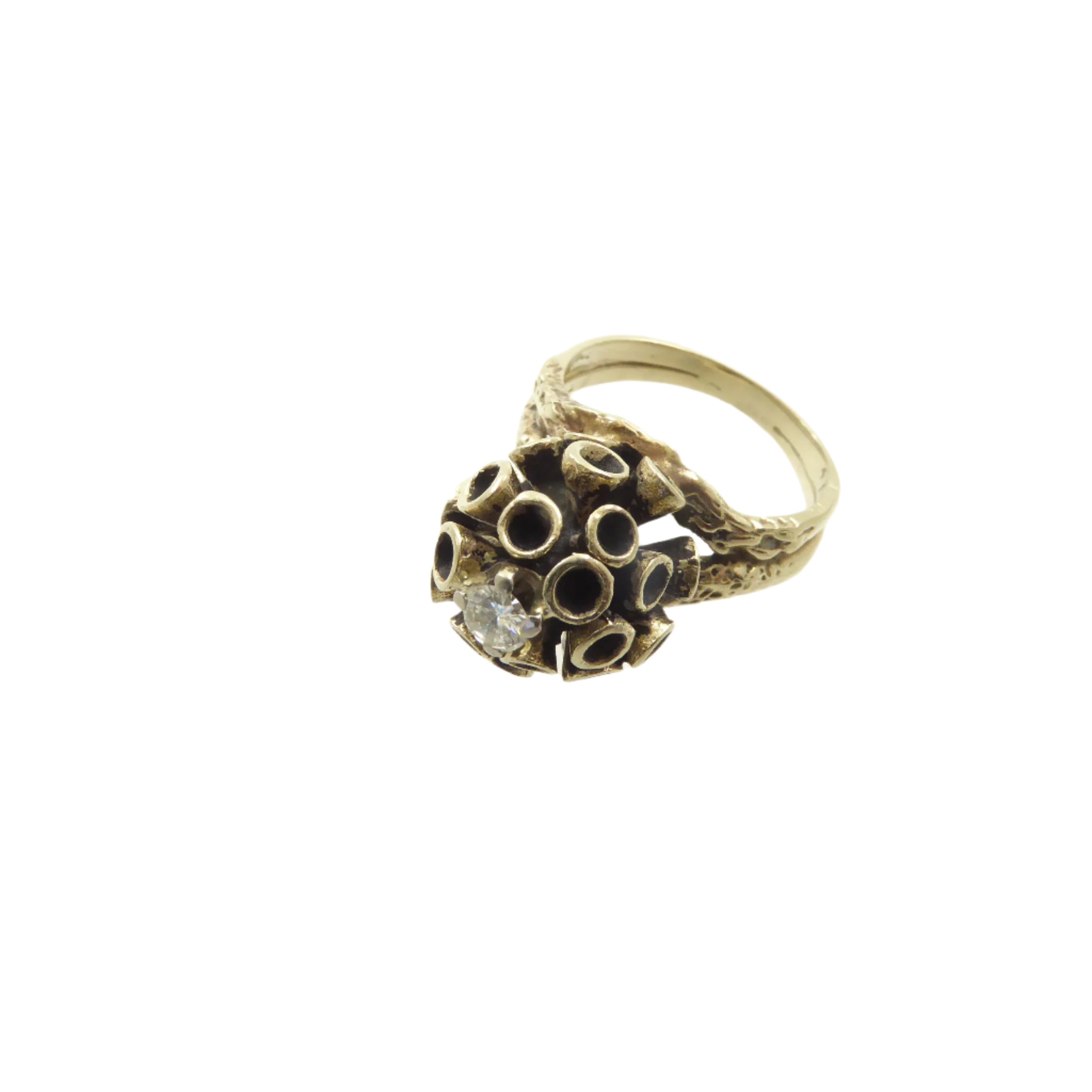 Sculptural Gold and Diamond Ring