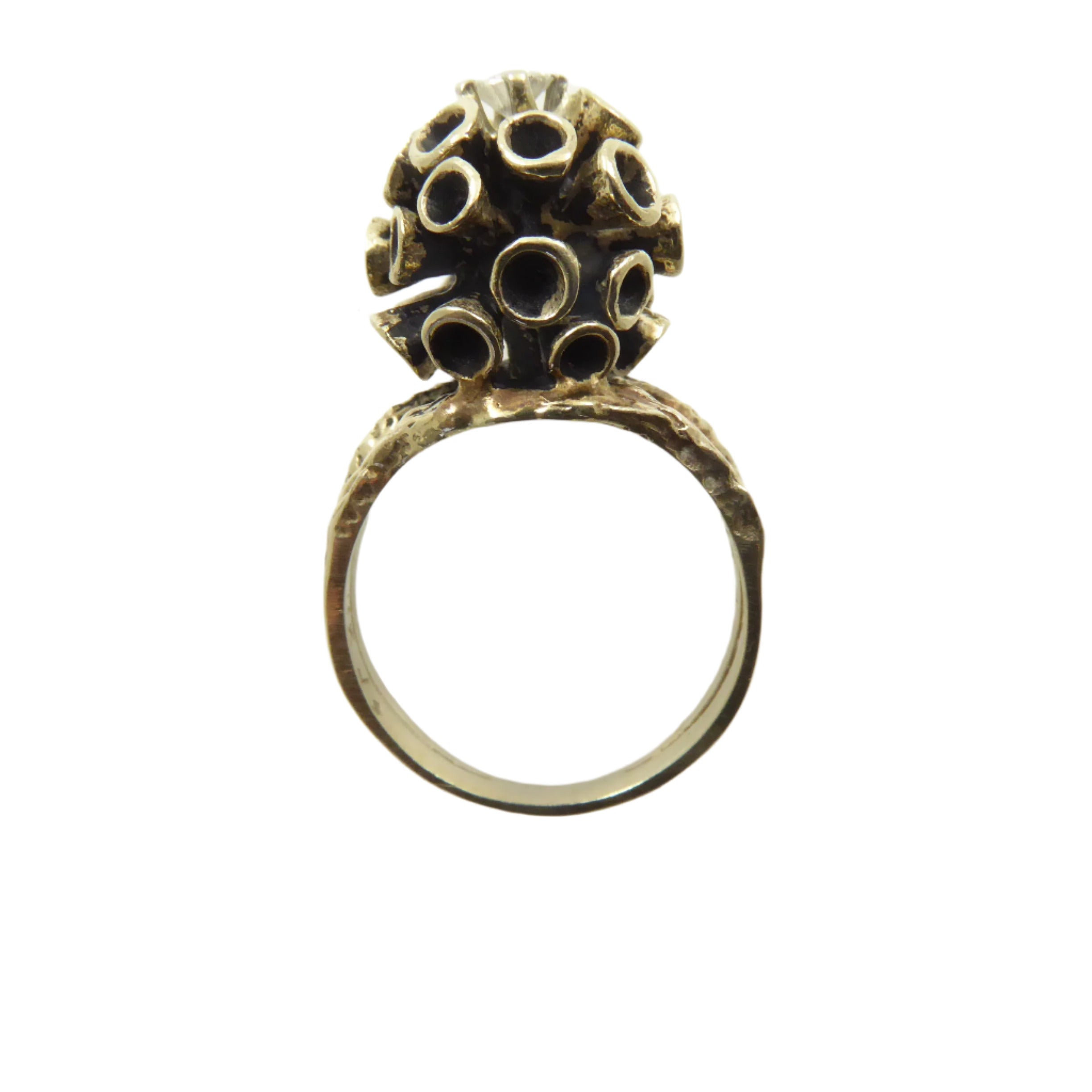 Sculptural Gold and Diamond Ring