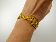 Etruscan revival gold braclelet granulation