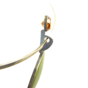 James Parker Green Enamel Pendant with Orange Sapphire