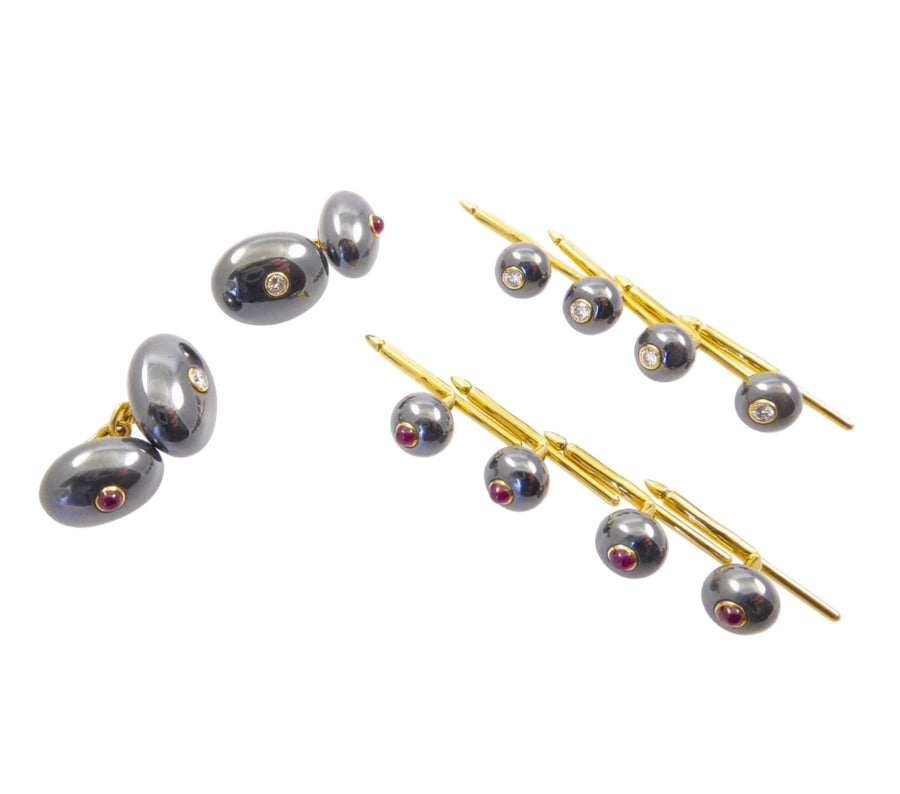 Fred Leighton Diamond and Ruby Dress Set