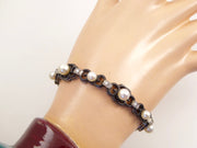 Marsh and Co. Diamond, Pearl, and Blackened Steel Bracelet