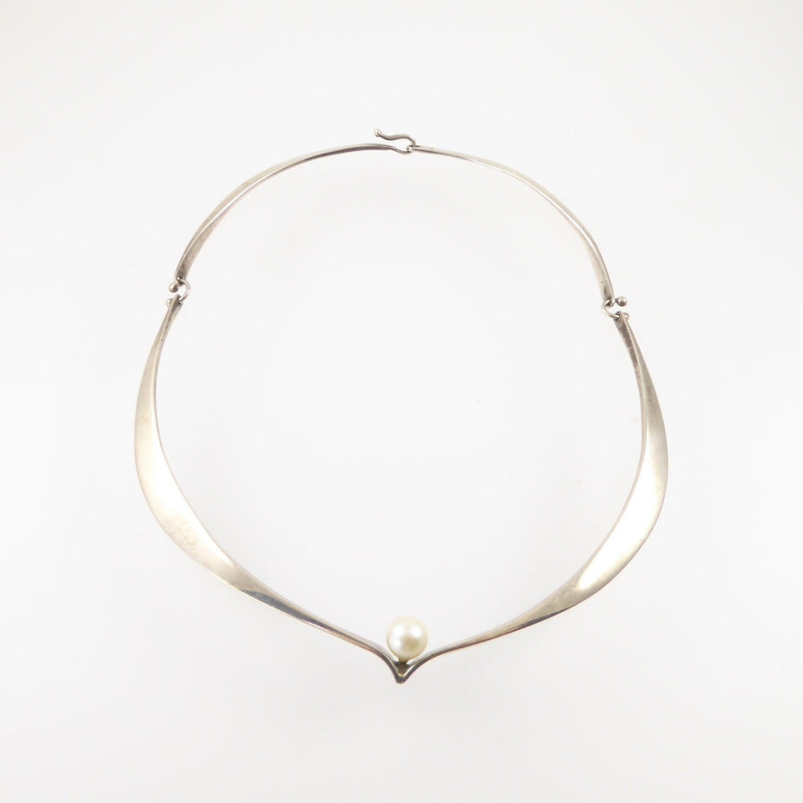 Ed Wiener Silver and Pearl Choker