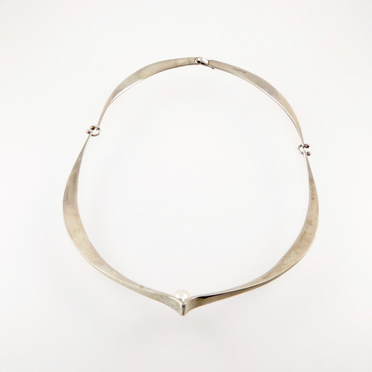 Ed Wiener Silver and Pearl Choker
