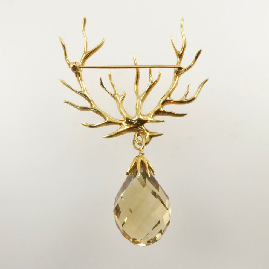 Tiffany gold antler branch brooch