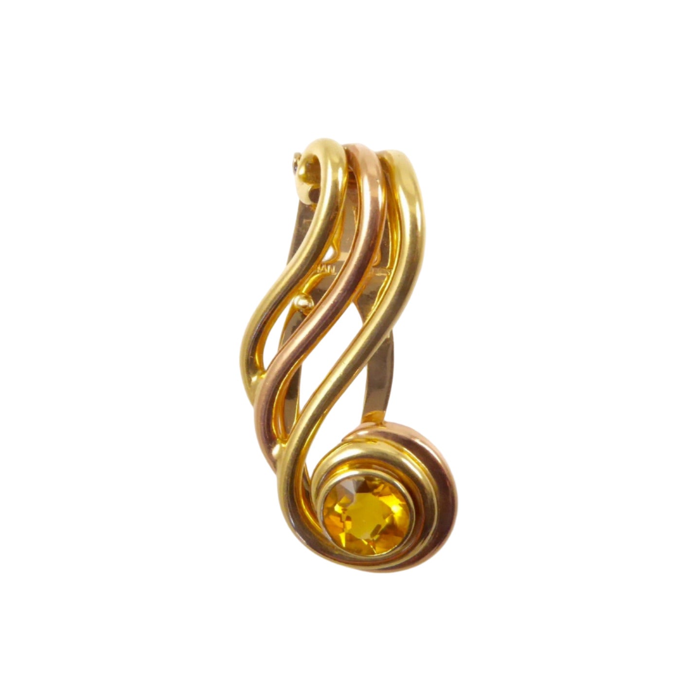  Seaman Schepps Retro Gold and Citrine Clip