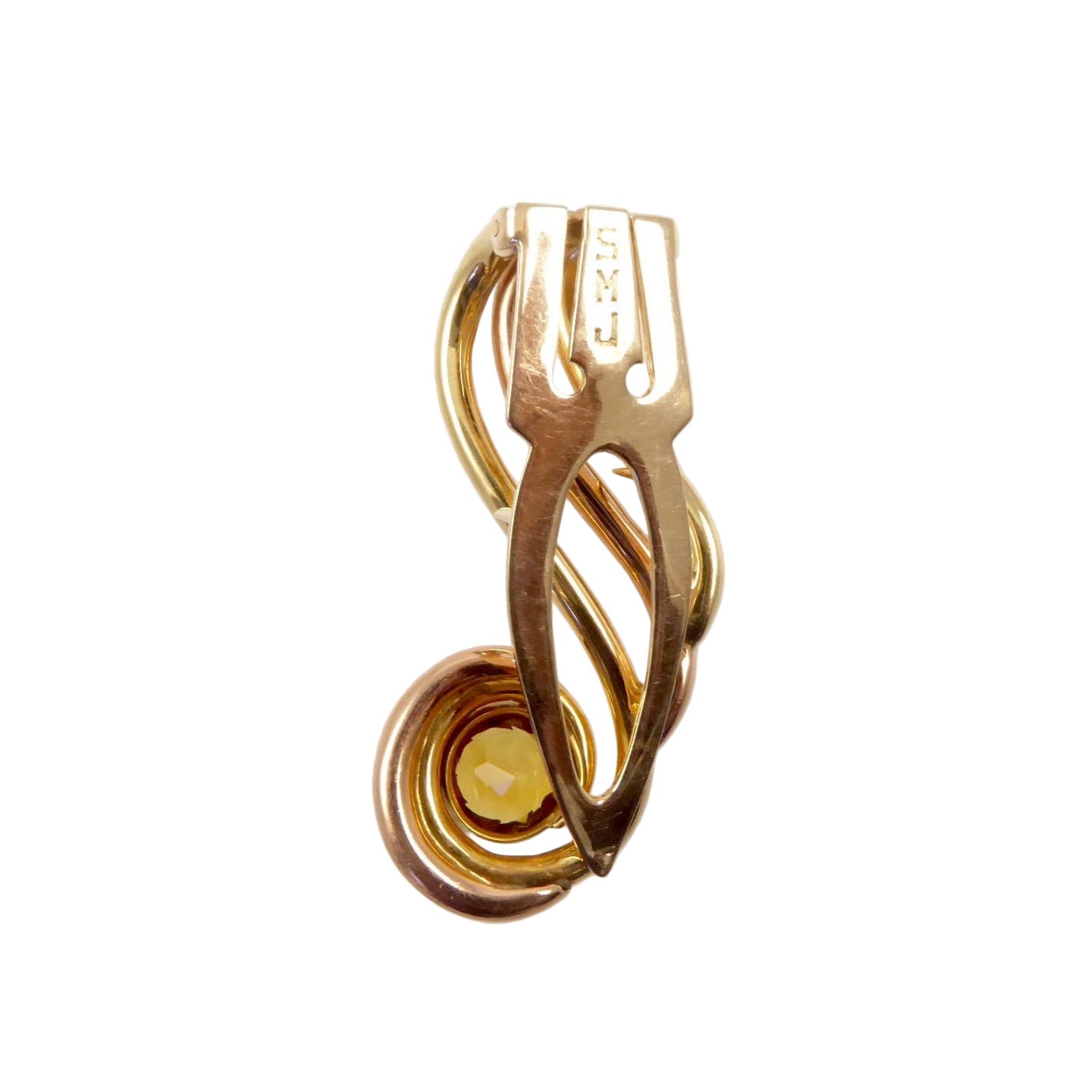 Seaman Schepps Retro Gold and Citrine Clip