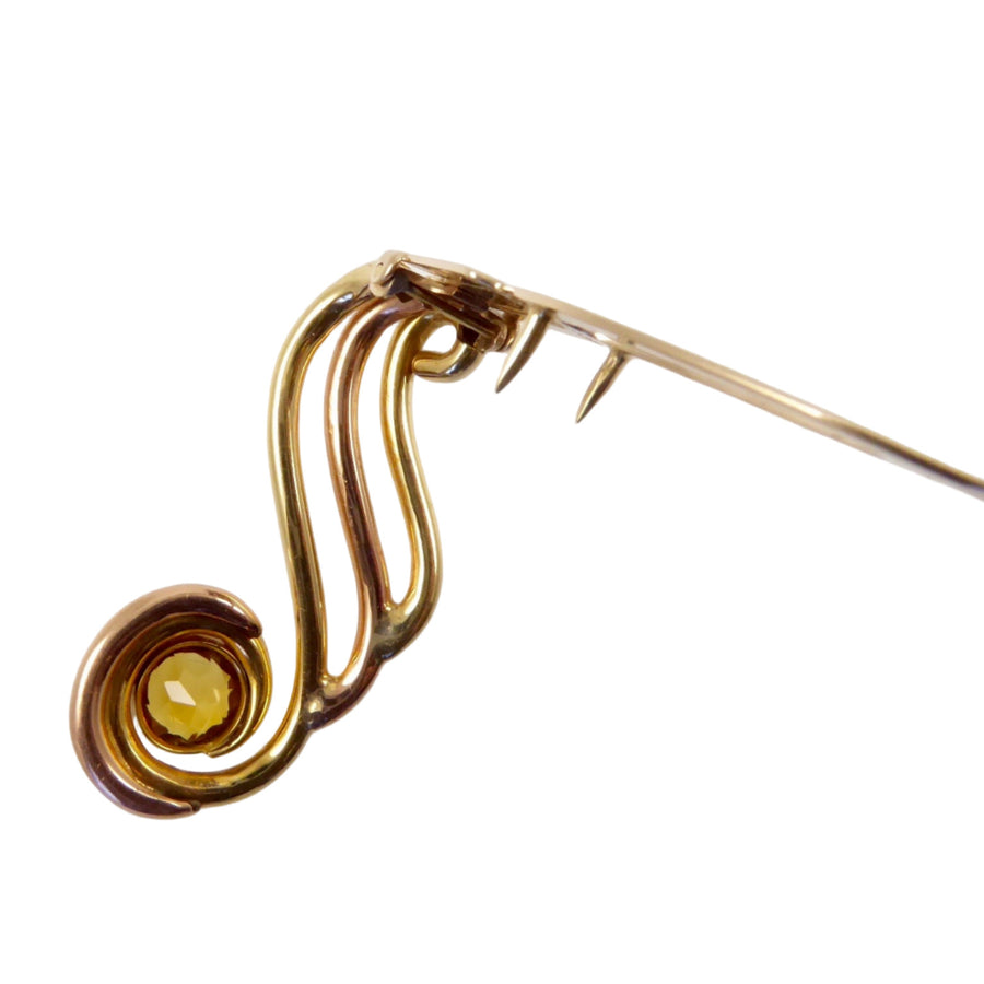 Seaman Schepps Retro Gold and Citrine Clip