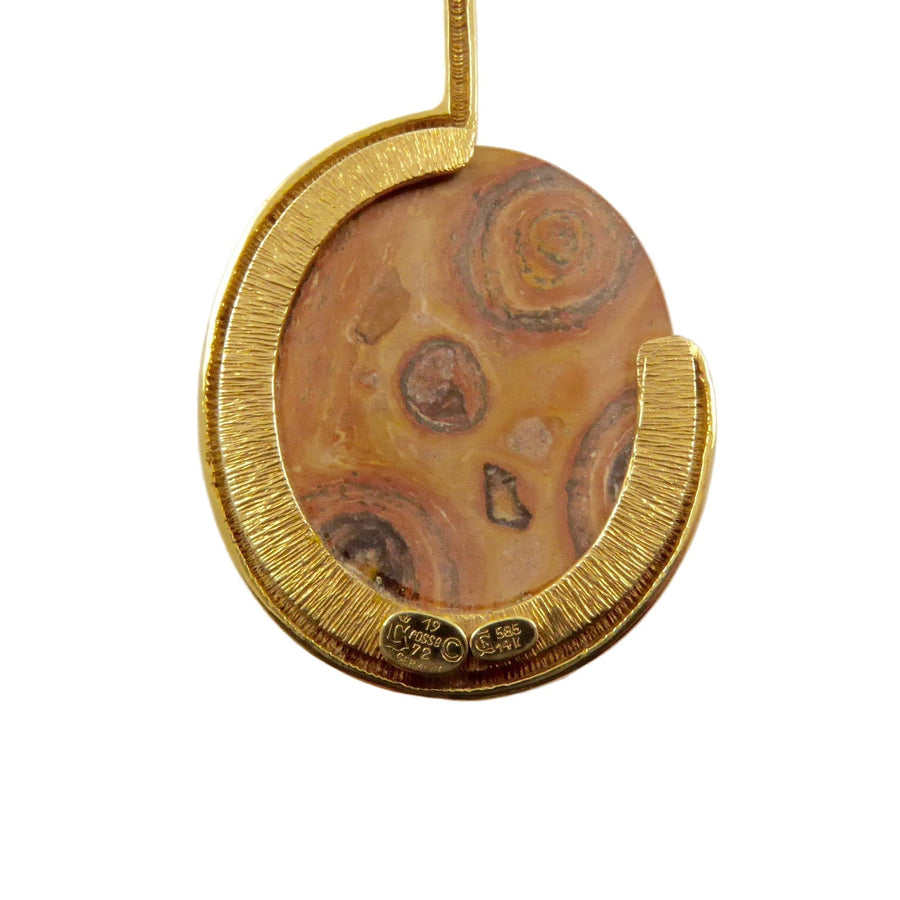Petrified Wood and Gold Necklace from the 1970's