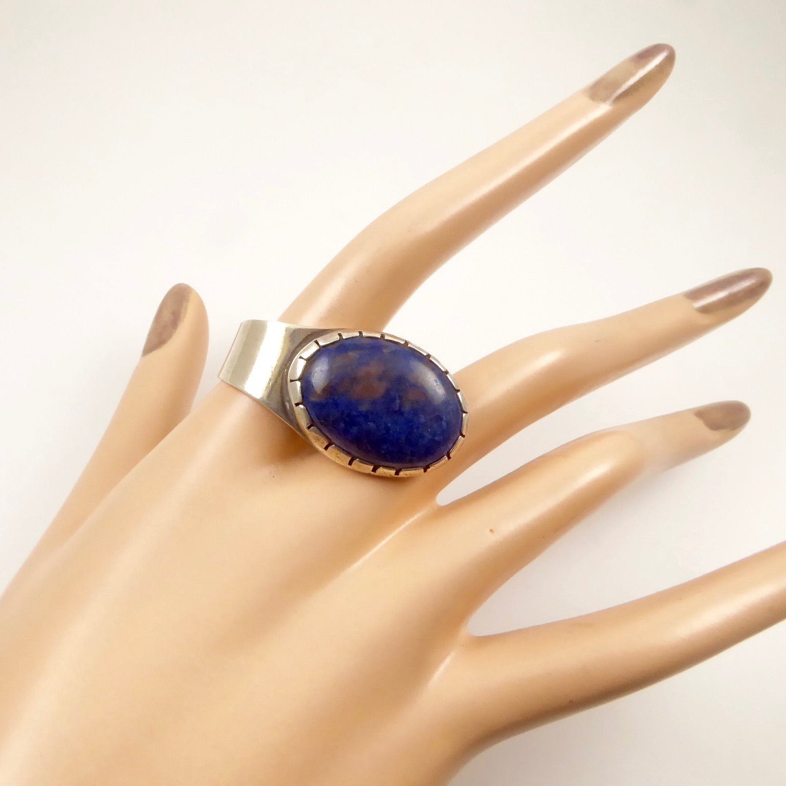 Mildred Ball Ring with Blue Stone