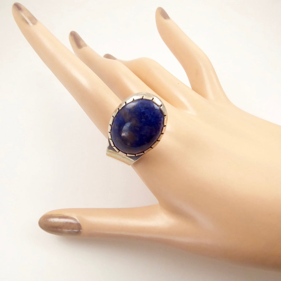 Mildred Ball Ring with Blue Stone