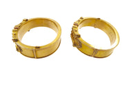 Pair of 14 Karat Gold Archaeological Revival Bracelets
