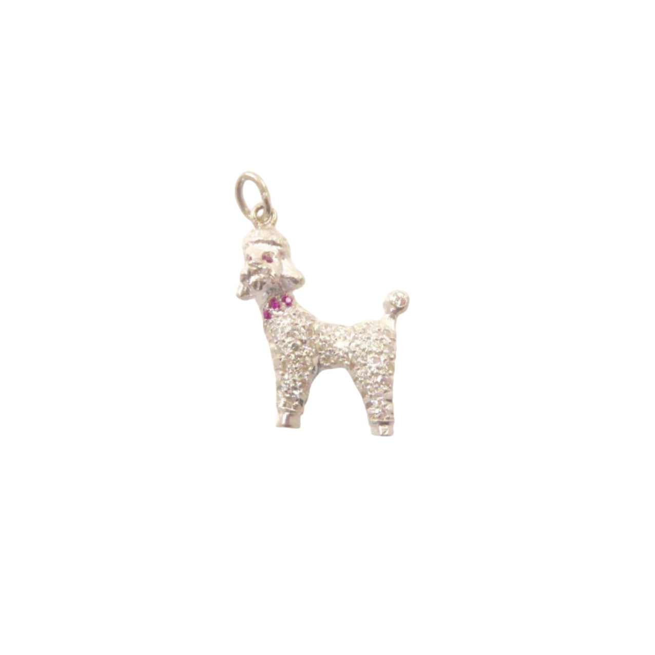 Art Deco Diamond and Platinum Poodle Charm