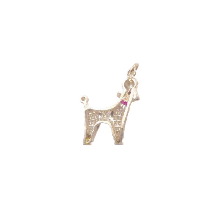 Art Deco Diamond and Platinum Poodle Charm