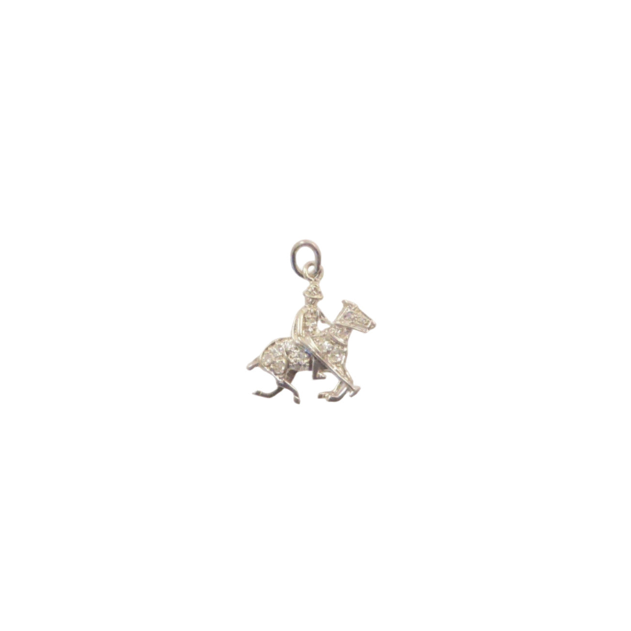 Art Deco diamond and Platinum Polo Player Charm