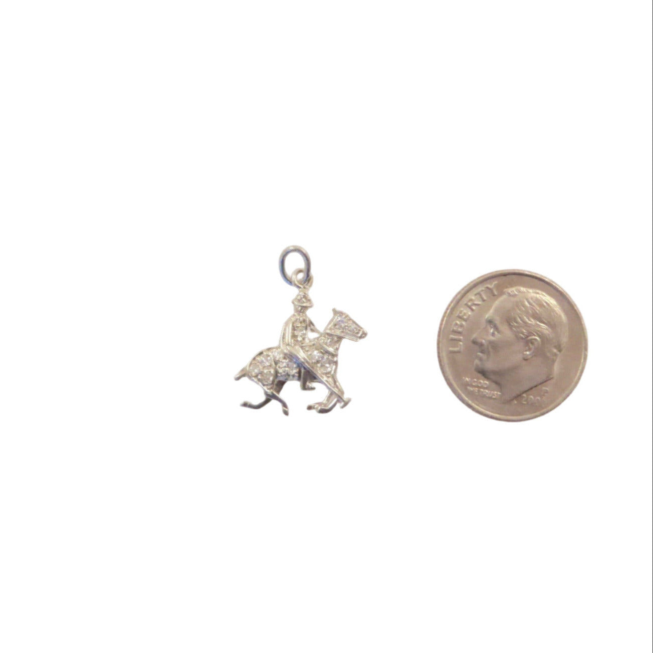 Art Deco Diamond and Platinum Polo Player Charm