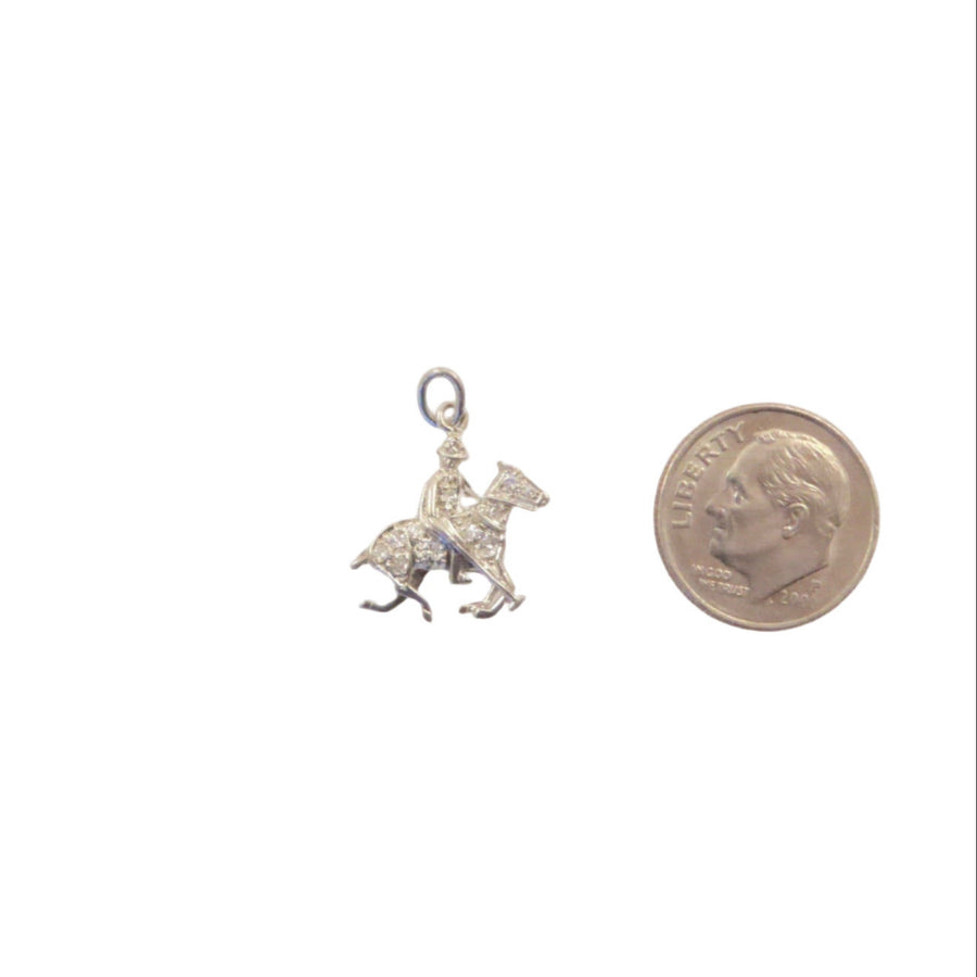 Art Deco Diamond and Platinum Polo Player Charm