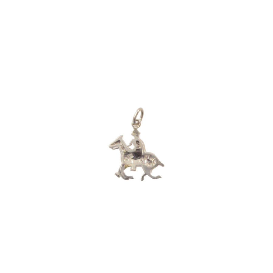 Art Deco Diamond and Platinum Polo Player Charm