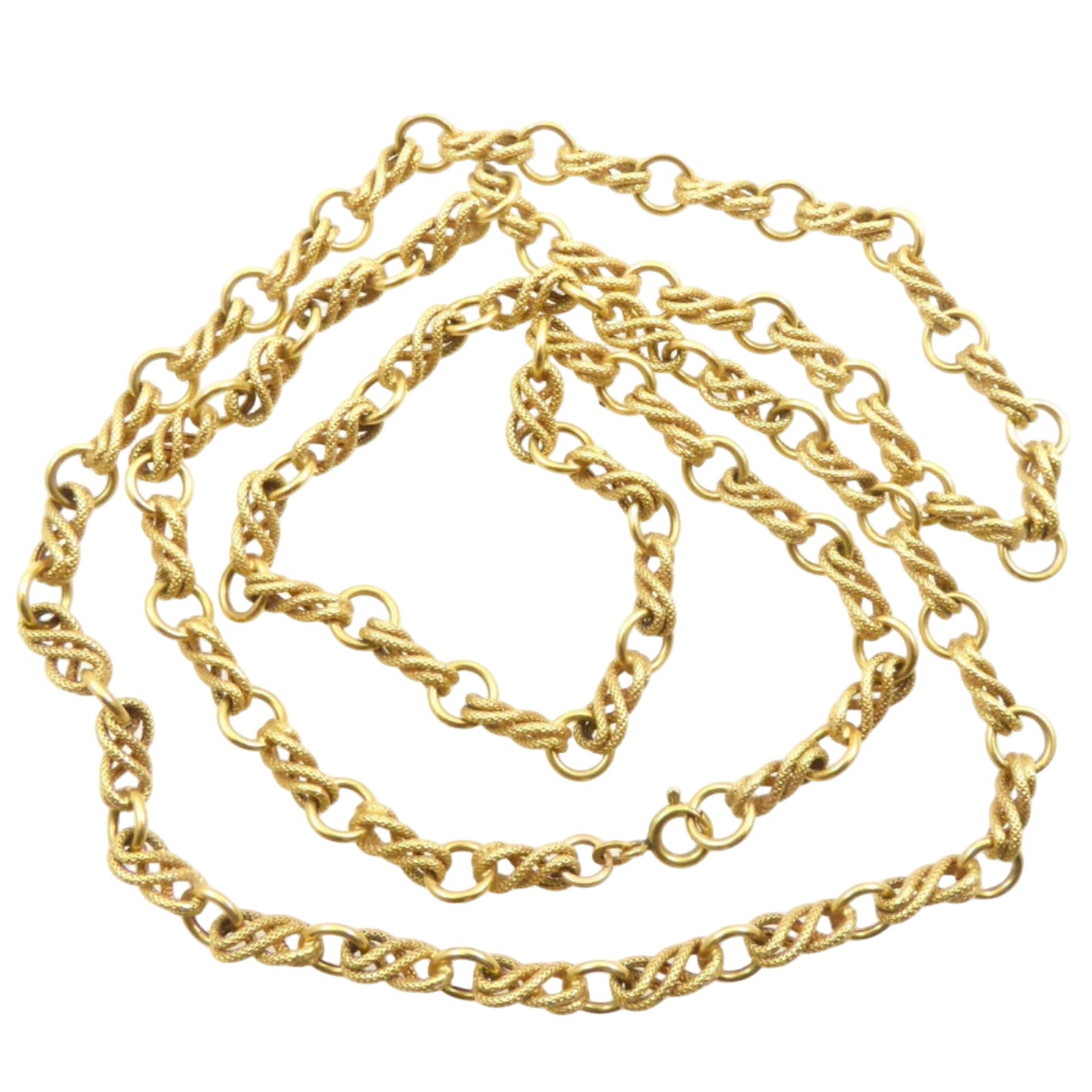 Italian 18 Karat Gold Textured Chain