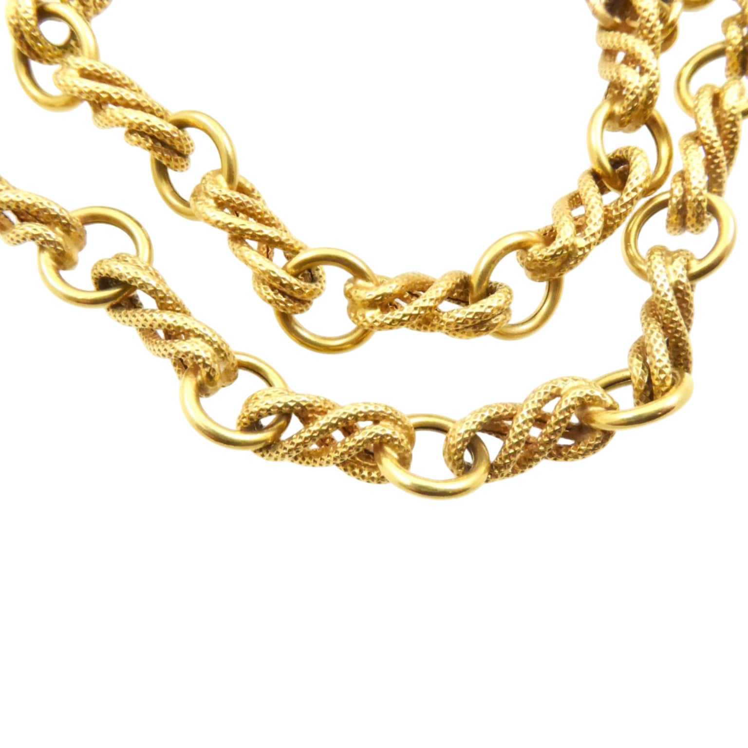 Italian 18 Karat Gold Textured Chain
