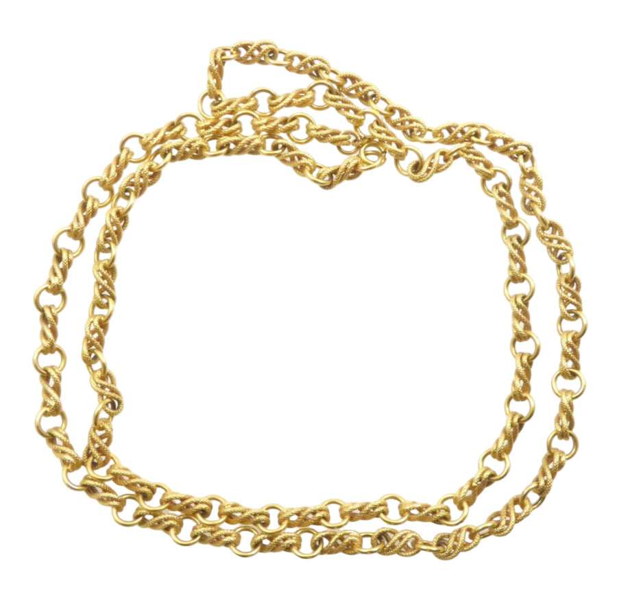 Italian 18 Karat Gold Textured Chain