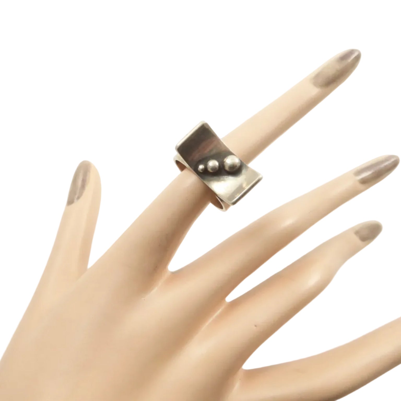 James Parker Silver Ring with Curved Top