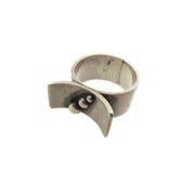James Parker Silver Ring with Curved Top