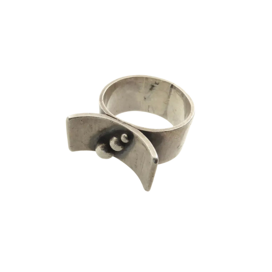 James Parker Silver Ring with Curved Top