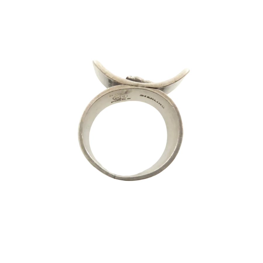 James Parker Silver Ring with Curved Top