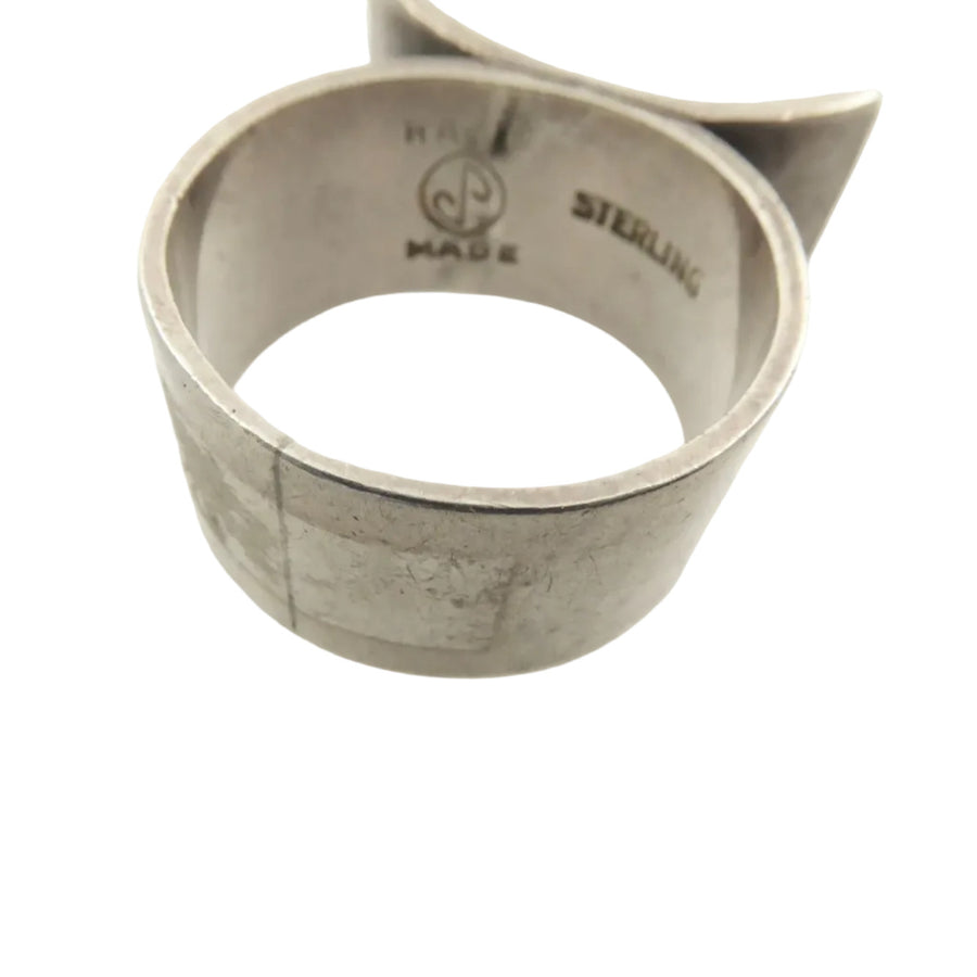 James Parker Silver Ring with Curved Top