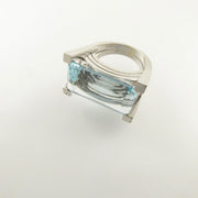 Deco aquamarine ring Fougeray