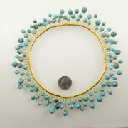 modernist gold turquoise necklace