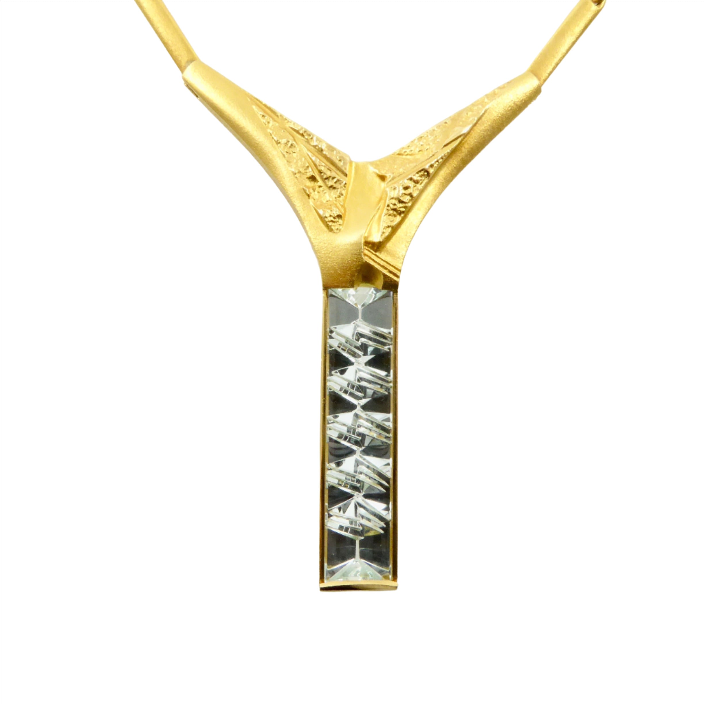 Lapponia Munsteiner gold aquamarine necklace