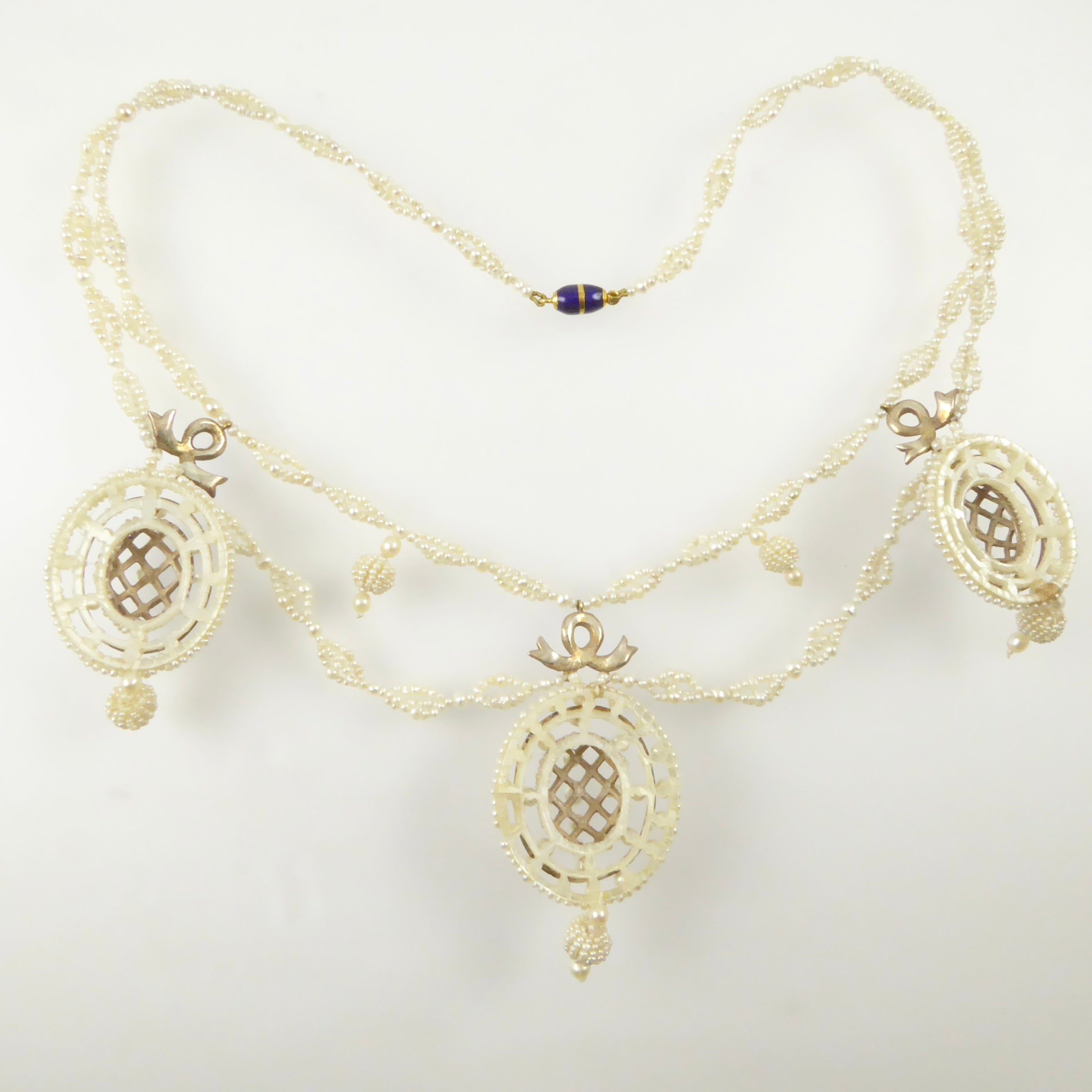 Antique Seed Pearl Necklace and Earrings Set in Original Box – Lisa ...