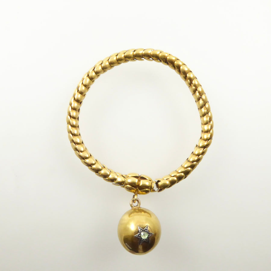Victorian gold snake chain bracelet locket