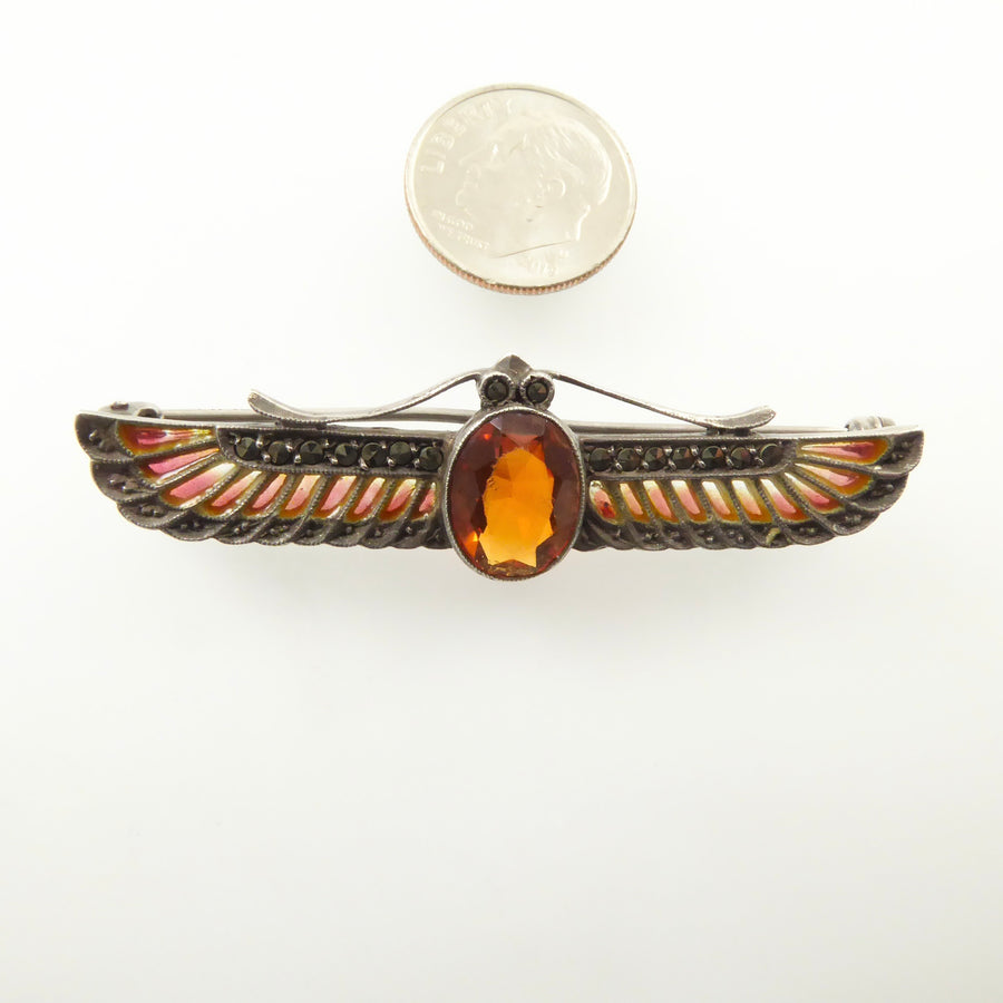 Plique winged scarab