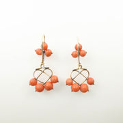 Victorian gold coral earrings