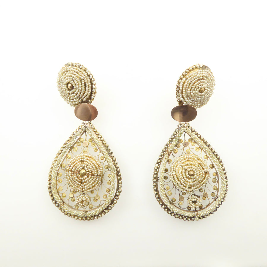 Antique seed pearl earrings