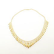 Victorian gold fringe necklace