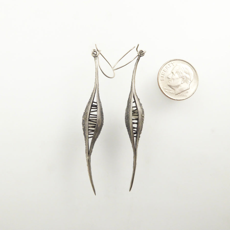 Silver Pod Earrings Attributed to Wesley Emmons