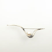 Esther Lewittes Large Silver and Pearl Brooch