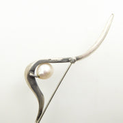 Esther Lewittes Large Silver and Pearl Brooch