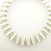 David-Andersen White Enamel Necklace and Earrings Designed by Willy Winnaess